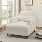 $118.99 – 36‘ Charlton Home’ Modern Upholstered Indoor Chaise Lounge (White) + Free Shipping