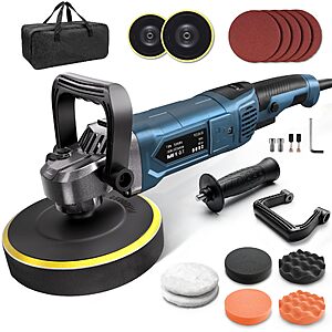 $33.05 – 6″/7″ OFISPEED 1600W Rotary Car Buffer Polisher Set (Blue)  + Free Shipping w/ Prime or on $35+