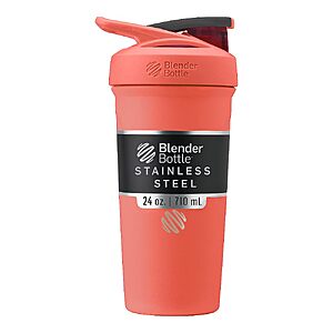 $19.97 – BlenderBottle Sport Flip Stainless Steel Shaker Bottle 24 oz Coral on Sale for Lowest Price Ever at Amazon