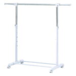 $10.47 – Mainstays Adjustable Rolling Garment Rack (Metal Chrome/White)  + Free S&H w/ Walmart+ or on $35+