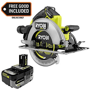 $139.00 – RYOBI ONE+ HP 18V Brushless Cordless 7-1/4 in. Circular Saw with ONE+ 18V 4.0 Ah Battery Now $139 at The Home Depot