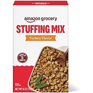 $0.87 – Amazon Grocery, Turkey Flavor Stuffing Mix, 6 Oz (Previously Amazon Fresh, Packaging May Vary) –  with Subscribe & Save at Amazon – Buy 4 & Save More!