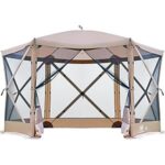 $149.99 – | EVER ADVANCED Pop Up Gazebo Screen House Tent for Camping 11.5 ft for 8-10 Person at Amazon