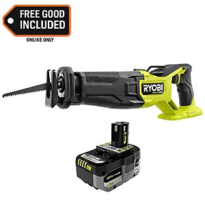 $139.00 – RYOBI ONE+ HP 18V Brushless Cordless Reciprocating Saw with ONE+ 18V 4.0 Ah Battery on Sale at Home Depot for $139