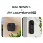 $104.99 – Blink Outdoor 4 and Battery Doorbell 2K+ (newest model) — 5 Cameras + Doorbell (Black) — Sync Module Core included for