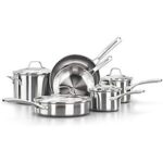 $132.99 – * | 10-Pc Calphalon Classic Stainless Steel Cookware Set at Amazon