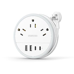 $12.74 – 4′ NTONPOWER Travel Power Strip w/ 3 Outlets & 4 USB Ports (2 USB C)  + Free Shipping w/ Prime or on $35+