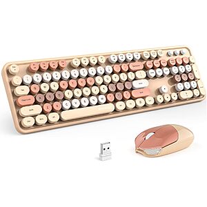 $16.65 – 104-Key Knowsqt 2.4GHz Wireless Retro Keyboard & Mouse Combo (Various Colors)  + Free Shipping w/ Prime or on $35+
