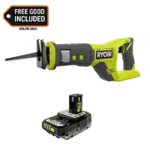 $84.00 – RYOBI ONE+ 18V Cordless Reciprocating Saw with 2.0 Ah Lithium Battery $84
