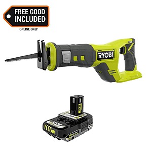 $84.00 – RYOBI ONE+ 18V Cordless Reciprocating Saw with 2.0 Ah Lithium Battery $84