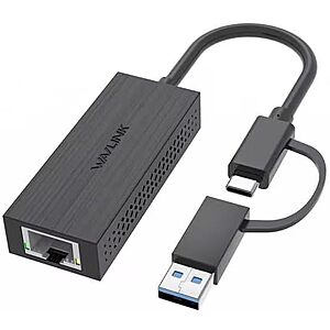 $12.00 – WAVLINK USB C + USB A to 2.5G Ethernet Adapter $12 at Amazon (Coupon code: 983NTFWK)