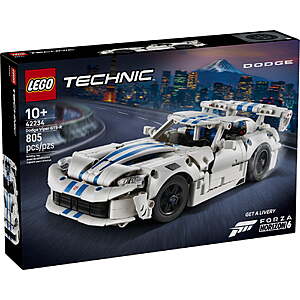 $39.97 – 805-Piece LEGO Technic Dodge Viper GTS-R Sports Car Building Set (42234)  via Walmart