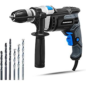 $13.09 – | Hammerhead 7.5-Amp 1/2 Inch Variable Speed Hammer Drill with 6pcs Bit – HAHD075 at Amazon