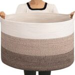 $14.99 – 90L Oiahomy Cotton Rope Blanket Storage Basket (Gradient Brown)  + Free Shipping w/ Prime or on $35+
