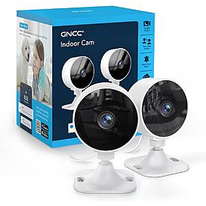 $19.14 – GNCC 2.4GHz Indoor Security Camera for Home, 1080P Baby & Pet Cam, 2-Pack – + Free Shipping