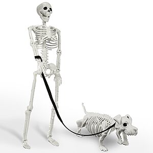 $23.99 – 36″ IDEAALS Lighted Human & Dog Skeleton Halloween Decoration Set  + Free Shipping