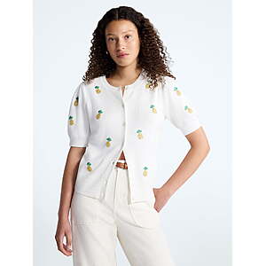 $8.17 – Free Assembly Women’s Lightweight Short Puffed Sleeve Beaded Cardigan (2 Colors) from  + Free S&H w/ Walmart+ or on $35+