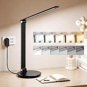 $11.49 – MONGERY LED Desk Lamp w/ USB Charging Port, Touch Control & 1-Hour Timer (Aluminum)  + Free Shipping w/ Prime or on $35+