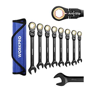 $29.99 – 8-Piece WORKPRO 72-Tooth Flex-Head Ratcheting Metric Combination Wrench Set  + Free Shipping