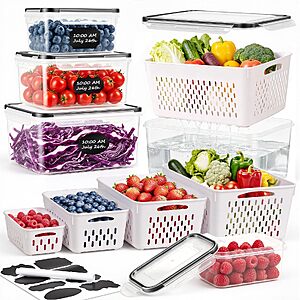 $11.99 – 5-Pack Freshmage Large Fruit Storage Containers w/ Removable Colander –  + Free Shipping w/ Prime or on $35+