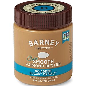 $4.75 – 10-Oz Barney Butter Bare Smooth Almond Butter  w/ S&S + Free Shipping w/ Prime or on $35+