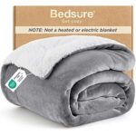 $10.44 – 50″x60″ Bedsure GentleSoft Reversible Sherpa Fleece Throw Blanket (Grey) on Sale for  + Free Shipping with Prime or on $35+