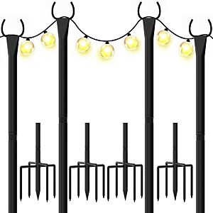 $22.29 – 10′ WeValor String Light Poles w/ 5-Prong Base: 6-Pack 4-Pack $16.61 + Free Shipping w/ Prime or on $35+