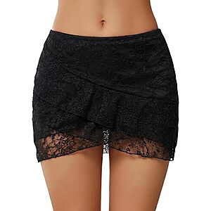 $4.99 – Avidlove Mini Skirt for Women Lace Ruffle Micro Short Skirts  — Save 87% with Code FIQ7OM4D on Amazon