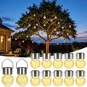 $14.99 – 12-Pack GIGALUMI Solar Hanging Lanterns Outdoor Garden Lights + Free Shipping