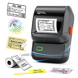 $13.99 – Ponek M100 2″ Bluetooth Thermal Label Maker w/ Label Roll (Black) – + Free Shipping w/ Prime or on $35+