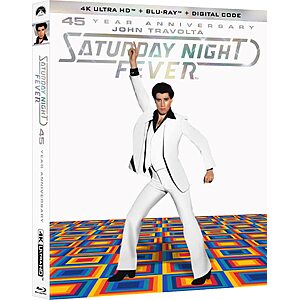$13.06 – Saturday Night Fever 4K UHD + Blu Ray + Digital for on Amazon.com