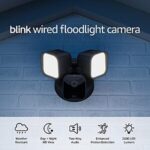 Blink Wired Floodlight Camera – Smart Security Camera with 2600 Lumens, HD Live View, Enhanced Motion Detection, Built-in Siren, Works with Alexa – 1 Camera (Black)