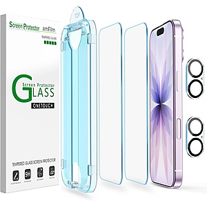 $4.99 – 2-Pack amFilm OneTouch Screen Protectors for iPhone 18/17/16/15/14/13 Starting  + Free Shipping w/ Prime or orders $35+