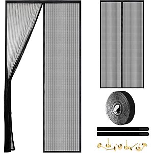 $9.99 – Prime Members 38″ x 82″ Magnetic Screen Door (Black) Now + Free Shipping