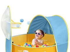 $8.00 – Peradix Kiddie Baby Pool with Canopy, Ball Pit Tent Paddling Pool for Kids $8 AC + Free Shipping Peradix Kiddie Baby Pool with canopy and basketball hoop