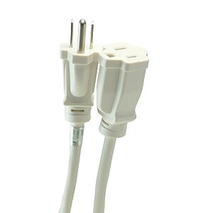 Woods 277563 8-Foot Outdoor Extension Cord in white