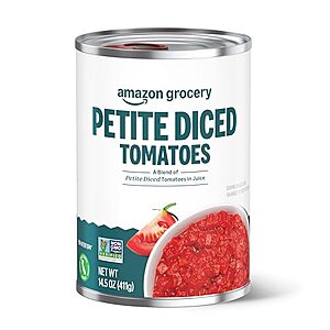 $0.82 – SnS * | 14.5-Oz Amazon Grocery Petite Diced Tomatoes at Amazon