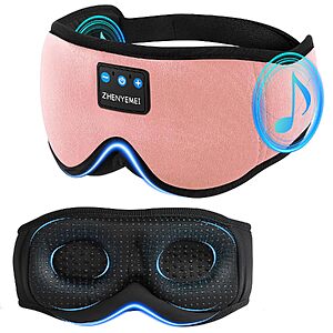 Zhenyemei Contour Wireless Headphone Sleep Mask in Pink or Grey