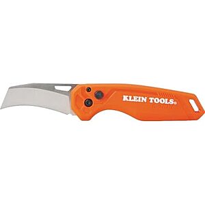 Klein Tools 44321 Folding Utility Compact EDC Hawkbill Pocket Knife in orange