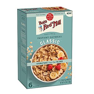$3.41 – 6-Pack 1.59-Oz Bob’s Red Mill Instant Oatmeal Packets (Various Flavors)  w/ S&S + Free Shipping w/ Prime or on $35+