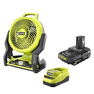 $79.97 – Ryobi ONE+ 18V Cordless Hybrid Whisper Series 7-1/2″ Fan w/ 2.0 Ah Battery & Charger  + Free Shipping