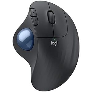 Logitech Ergo M575S Wireless Trackball Mouse in Graphite and Blue Ball