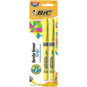 BIC Brite Liner Grip Highlighters in Classic Yellow