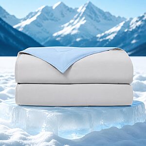 WDCOZY Cooling Comforter Queen Size in grey and blue