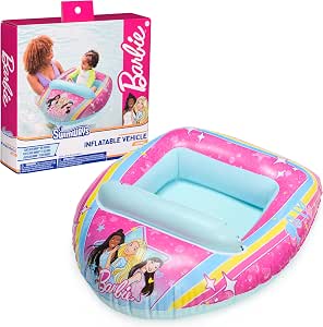 SwimWays Barbie Inflatable Boat in water