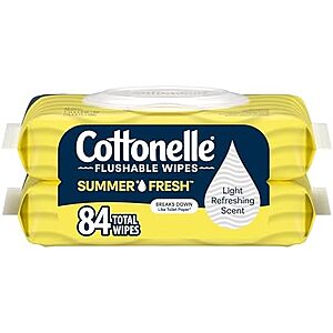 $2.67 – SnS * | 2-Pk 42-Ct Cottonelle Summer Fresh Scented Flushable Wipes at Amazon