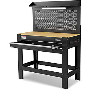 $229.49 – FS WALMART by Great Star WORKPRO 45″ Garage Workbench with Storage, Heavy-Duty Workbench with Pegboard, Power Outlets and Light, 800 LBS Work Bench