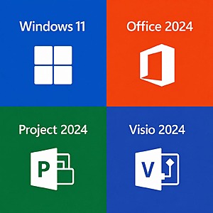 $20.00 – Microsoft Bundle: Windows 11 Pro + Office Pro 2024 + Project Pro 2024 + Visio Pro 2024 (Lifetime, 1 PC, Digital Download) $20