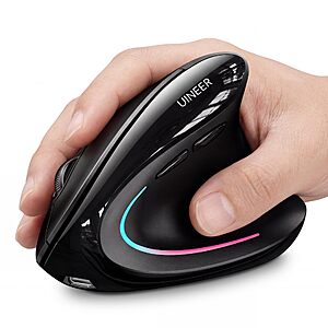 $9.99 – Uineer Wireless Bluetooth Rechargeable Vertical LED Ergonomic Mouse  + Free Shipping w/ Prime or on $35+