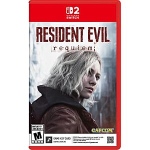 Resident Evil Requiem Nintendo Switch 2 game with 2-sided poster